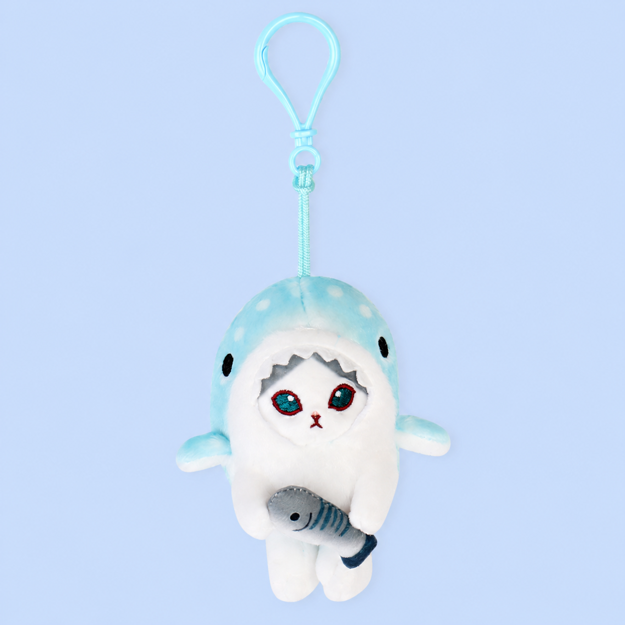 MofuSand Haj Kostume 9cm Plush Nøglering｜Blue Bay Cat