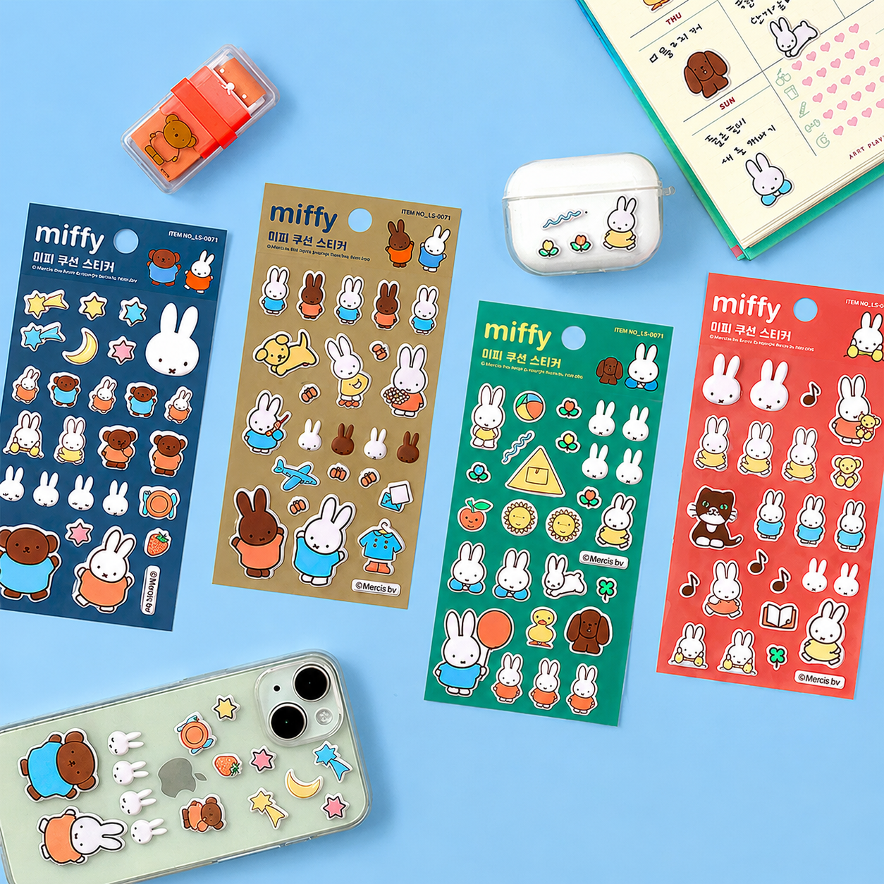 Miffy Cushion Stickers｜4 Varianter