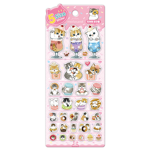 MofuSand 5-Size Cushion Sticker｜Dessert Friends