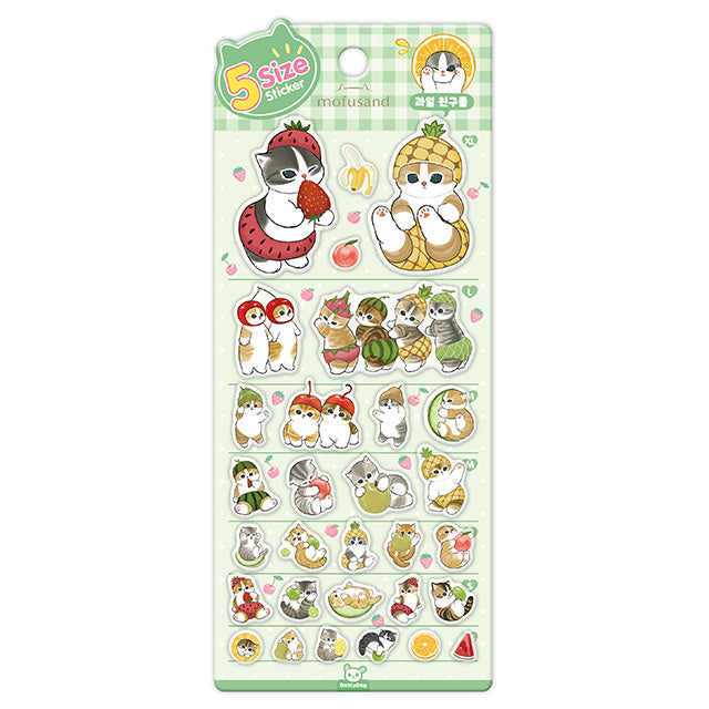 MofuSand 5-Size Cushion Sticker｜Fruit Friends