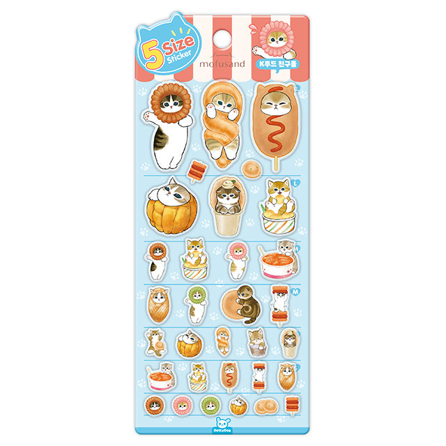 MofuSand 5-Size Cushion Sticker｜K-Food Friends