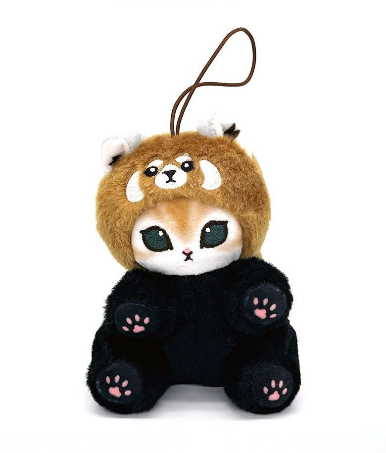 MofuSand Rød Panda Kostume 11cm Plush Nøglering