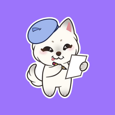 Polarræv Sticker: 'Sketching'