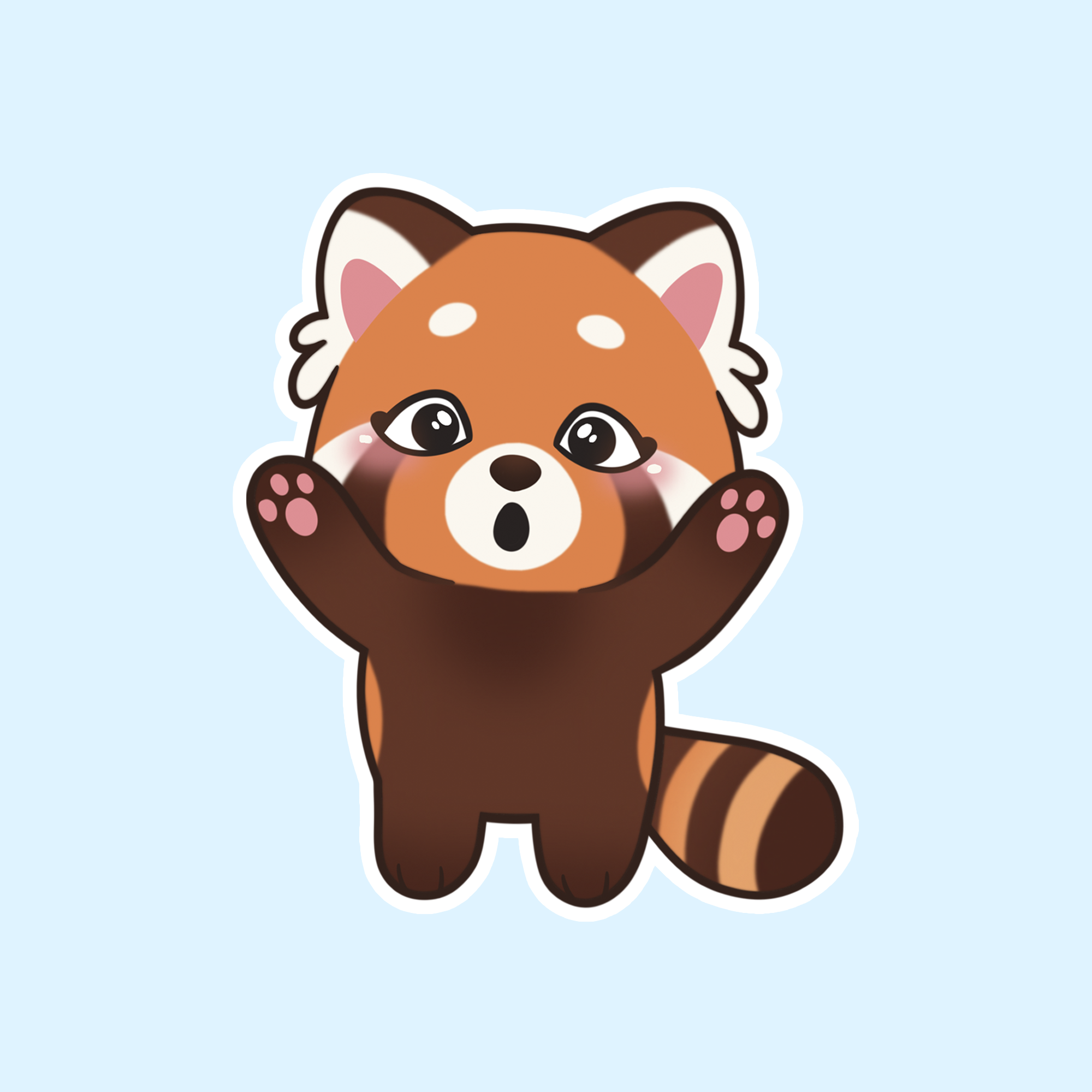 Rød Panda Sticker: 'Chokeret'