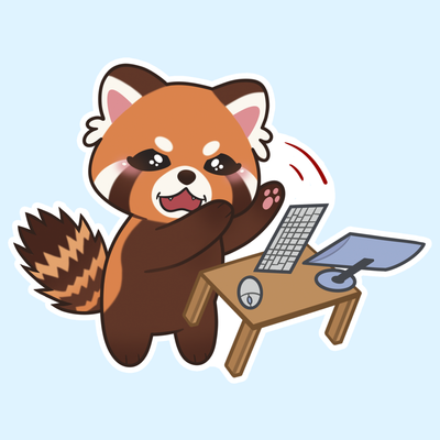 Rød Panda Sticker: 'Rage Quit'