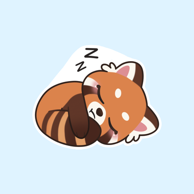Rød Panda Sticker: 'Sovende'