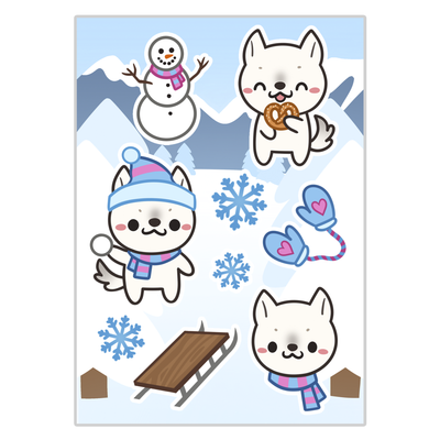 Vinter Polarræv Sticker Set